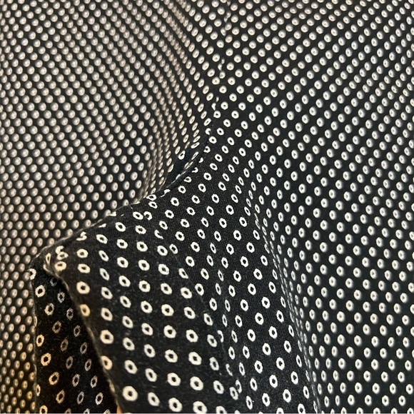 Anthropologie The Essential Slim Pants Trouser Black White Circle Pattern Sz 12 - Picture 15 of 16